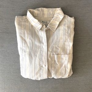 Madewell button-down with front tie, XS